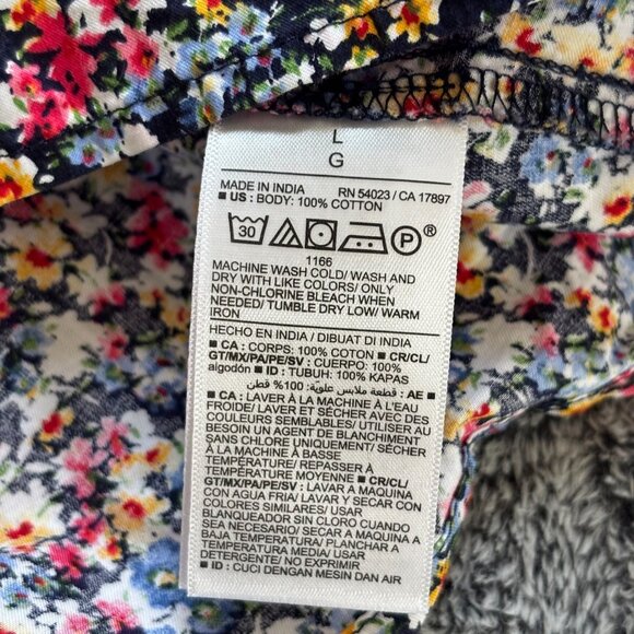 Old Navy Womens Top Large Ditsy Floral Western Empire Waist Boho Peasant 18711 - Picture 6 of 7